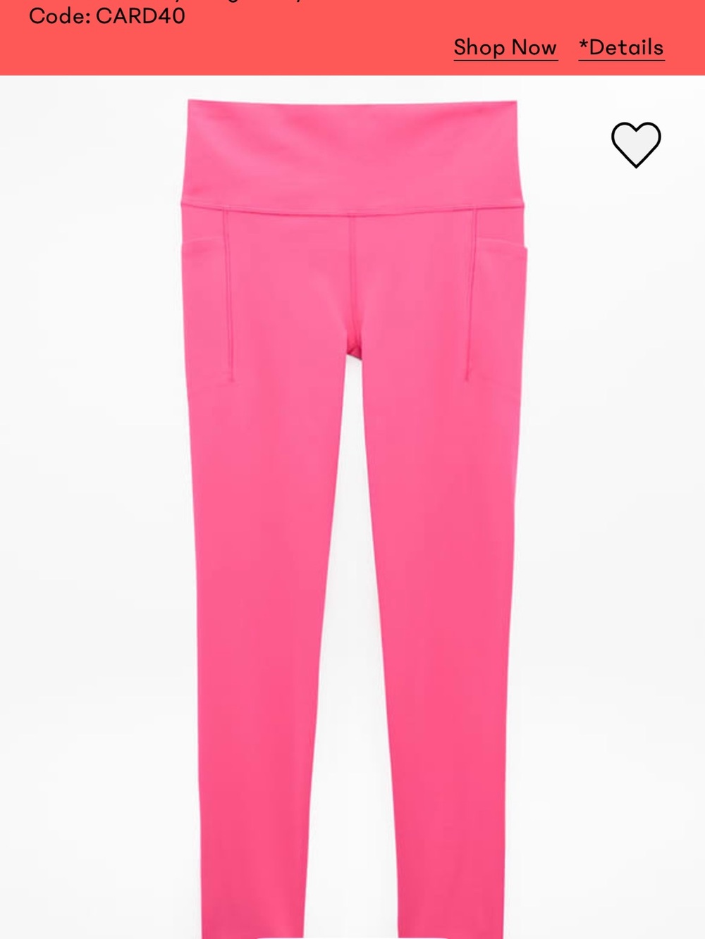Salutation Stash High Rise Pink Active Leggings with Side Pockets
